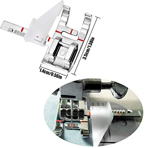 4 Pcs Presser Foot Kit - 3 Pcs Sewing Machine Foots Kit with 1 Pcs Adjustable Guide Sewing Machine Presser Foot, Hemming Foot Kit Snapping on Many Types Sewing Machine