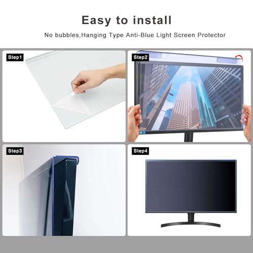 GUMIKE Anti Blue Light Screen Protector for 23 23.6 23.8 24 inch Universal Desktop Monitor Computer Blue Light Blocking Filter Panel for Eyes - Widescreen Monitor Frame Hanging Type (16:9/16:10)