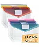 Mr. Pen- Clear Plastic Envelopes, 10 Pack, A4, Letter Size, Colorful, Clear Folders for Documents Plastic Envelopes for Documents