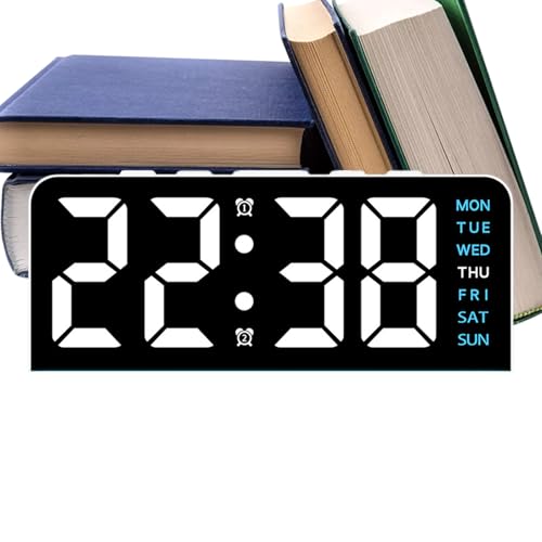 Reloj de LED digital con temperatura y brillo ajustable para escritorio 2