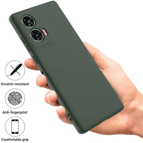 Image of Back Cover for Motorola Moto G96 5G / Edge 50 Fusion 5G | Full Camera Protection | Premium Liquid Silicon Case | Flexible Bumper Case for Motorola Moto G96 5G / Edge 50 Fusion 5G (Green)