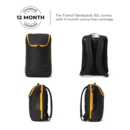 Image of MOKOBARA The Transit Backpack 2.0 30L Premium Nylon15.6 Unisex Multipurpose Laptop Backpack for Men and Women (Money Moves Sunray, Black & Yellow)