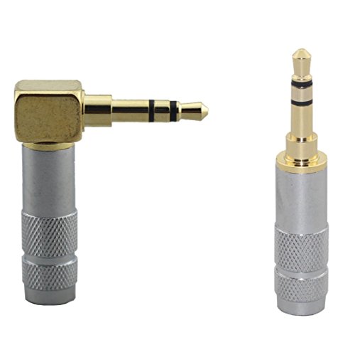 Pack 2 conectores macho estéreo 3.5mm ángulo recto miniatura 1