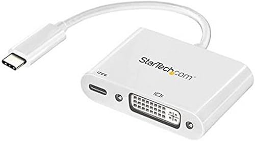 StarTech.com Adaptador USB C a DVI con entrega de energía, convertidor de pantalla de video de enlace único USB tipo C a DVI-D de 1080p con carga -