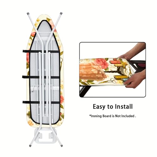 Image of Nuxovilar Lace Dress Form Ironing Board Cover 15x54 Polyester | Iron Pad Scorch Guard laundry helper protective board shield home laundry room craft studio (Lace Dress)