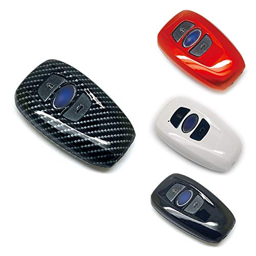 carmonmon Smart Remote Key Fob Cover Keyless for 2016 2017 Subaru Forester Sti 2017(Carbon Gloss Fiber)