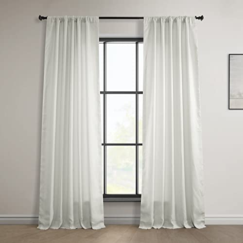 HPD Half Price Drapes 100% Euro Linen Room Darkening Curtains for Bedroom & Living Room 50 X 108, (1 Panel) LNCH-EGB8041033-108, Warm White