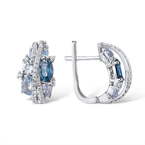 Santuzza 925 Sterling Silver Twist Dangle Earrings Cubic Zirconia Drop Earrings for Women2