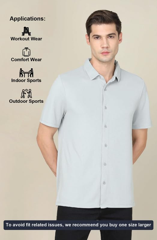 Image of TECHNOSPORT Men's Black Solid Regular Fit Spread Collar Casual Shirt with TECHNOCOOL+