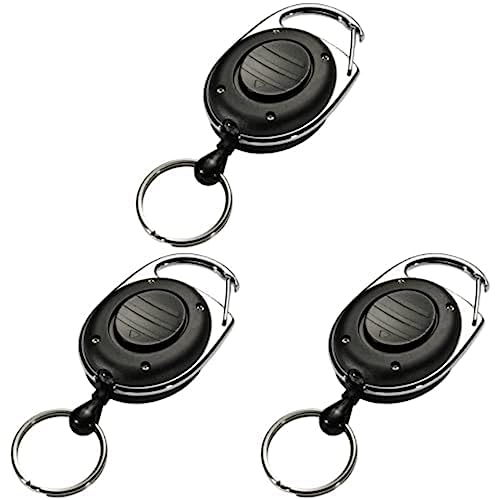Enrouleur yoyo LED longueur 80 cm avec anneau prisonnier et attache ceinture