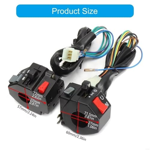 Commodo demarreur moto 7/8 boutons de démarrage arrêt de guidon - 6