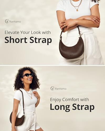 Vantamo Crescent Bags For Women with RFID Protection, Half Moon Clutch Purses for Women with Anti-Theft Clip for Extra Safety - Image 4