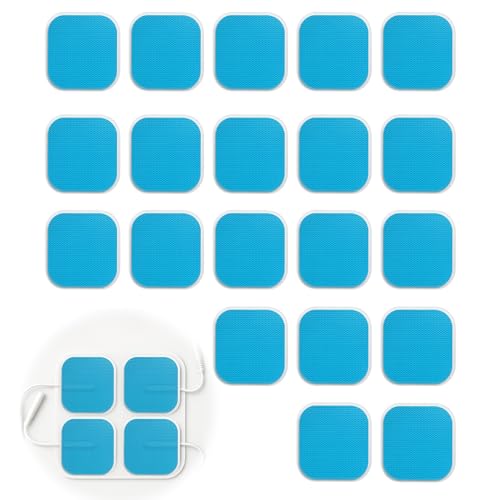 tiyiyok 20 Piezas de Parches Electroestimulador, Electrodos de Gel Premium, Electrodos para Tens de Hidrogel, Parches de Electroestimulación Abdominal, Hojas de Gel Repuesto con Alta Adhesión