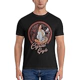 PYGLAIUFFQG Crystal Gayle Shirts Boy Casual Sports t Shirts Teen Fashion Printed Shirts Crew Neck t Shirts Black