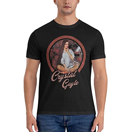 PYGLAIUFFQG Crystal Gayle Shirts Boy Casual Sports t Shirts Teen Fashion Printed Shirts Crew Neck t Shirts Black