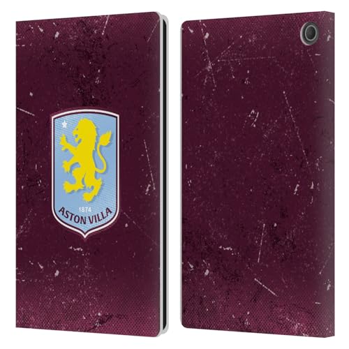 Licenza Ufficiale Aston Villa Football Club Effetto Usurato Design con Stemma 2024 Custodia Cover pelle a Portafoglio Compatibile con Amazon Fire Max 11 2023