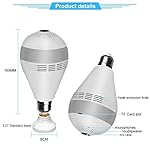 MZYLLN-Spy-Camera-Bulbe-Indoor-WiFi-Full-HD-Bulb-Shape-Fisheye-360-Panoramic-Wireless-WiFi-IP-CCTV-Security-CameraSpy-Camera-WiFiSpy-Camera-for-HomeSpy-Camera-Connect-with-MobileSpy-Camera-for