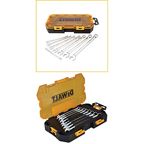 DEWALT DWMT73809 Tough Box Tool Kit SAE Wrench Set, 8-pc w/ Tough Box Tool Kit Metric Wrench Set, 8-pc