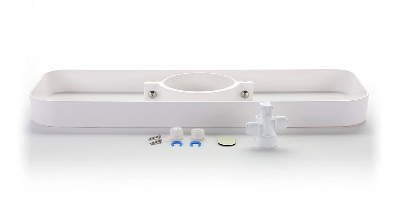 IPW Industries Inc. Undersink RO Reverse Osmosis Filtration System Water Leak Detector Safety Valve Kit with Tray