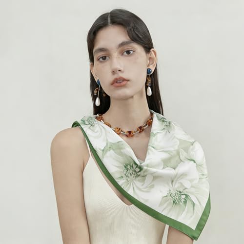 Luxeeva green satin scarf – image 6