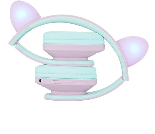 Miniatura 6 de PowerLocus Auriculares para niños sobre la oreja, auriculares inalámbricos Bluetooth para niños, con micrófono, volumen limitado seguro de 85 DB,