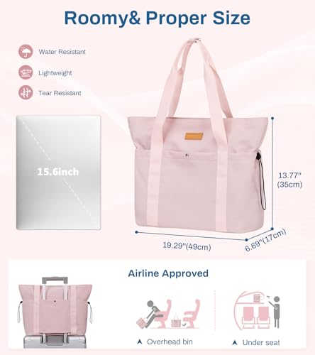 Travel Tote Bag, Multi Pocket Work Tote Bags for Women Fits 15.6'' Laptop Shoulder Bag with Zipper Shopping Bag3