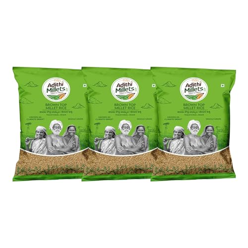 Image of ADITHI MILLETS Browntop Millet Rice 1.5kg (500g x 3 Pack) | Choti Kangni /Andu Korralu /Korale | Unpolished Whole Grain | High Fiber | Stone-Free | Natural & Healthy