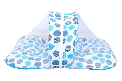 Image of Toddylon Baby Bed New Born Baby Bedding Set Combo | Bag | Mattress | Mosquito Net | Insect Protector | Essentials | Infants (0-6 Months) Blue