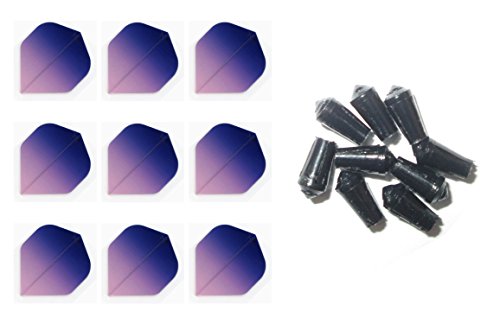 Retreiver 3 Sets of Vignette Transparent Standard Dart Flights Plus 3 Sets of Black Nylon Dart Flight Protectors (Purple Fade)
