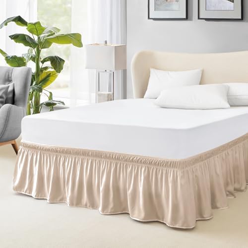 Amazon.com: FreshCulture Queen Bed Skirt, Elastic Wrap Around Bed Skirt ...