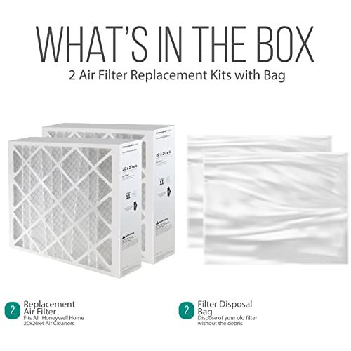 Honeywell 20X20X4 Air Filter Replacement - Fc100A1011 Hvac Furnace Filters With Merv 11 Filter Media, Ac Filter With Homequip Disposal Bag 2-Pack (Actual Size: 19.94 X 19.75 X 4.38 Inches) #TOP2