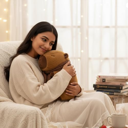 Image of Flufies Plush Soft Toys for New Born Baby and Baby Boy - Soft and Easy Wash Plush - Huggable Plush Toys for Girls and Boys - Soft Toy for Home Decor (Capybara in Scarf)