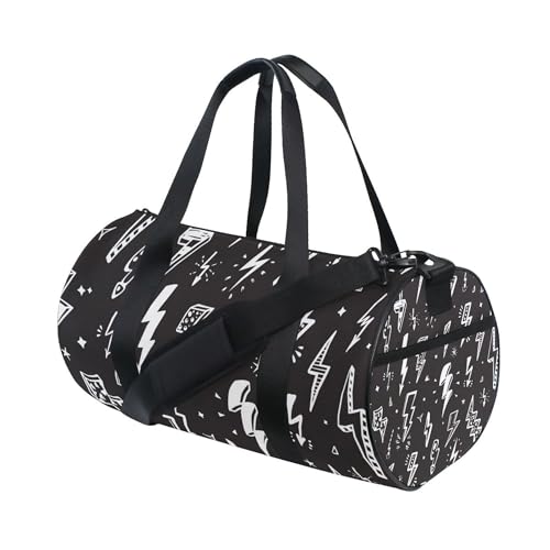 Lightning Bolts Gym Duffle Bag Women Men Sports Fitness Bag Travel Workout Gymnastics Dance3