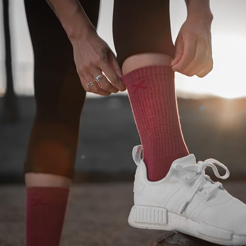Image of Odd Sox - Basix Heather Athletic Crew Socks - Knit Cotton Cushioned Breathable Arch Support - Unisex Sizing