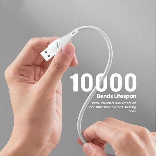 Image of AIBEX USB-A to Type-C 25 cm Powerbank Cable 3.4A Fast Charging & Data Sync Short Cord Compatible with Samsung, OnePlus, Xiaomi, Realme, Vivo, Oppo, Google Pixel, iPad, Tablets, Laptops, Travel (White)
