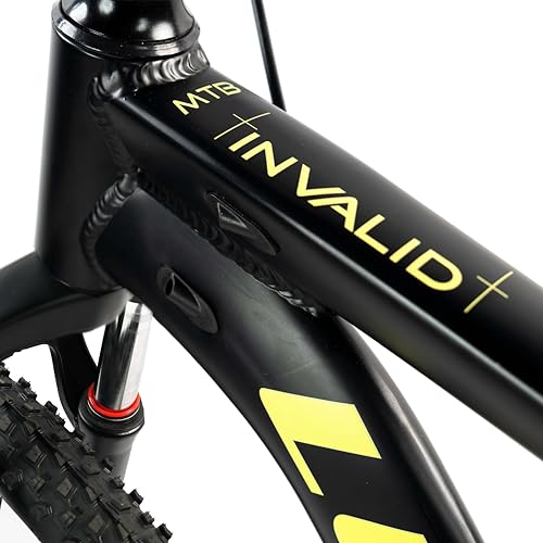 Image of LUCIFIRE Invalid||MTB||Light Weight Aluminum Frame|| Dual DISC Break|| Suspension Fork||Single Speed ||Nylon Tyres|BLK /Green|29T