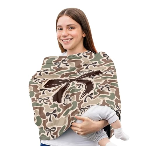 Image of Camo Duck Carseat Cover Baby Nursing Cover, Lightweight Nursing Cover Up for Breastfeeding, Multi Use Infant Stroller Canopy for Family Friedns