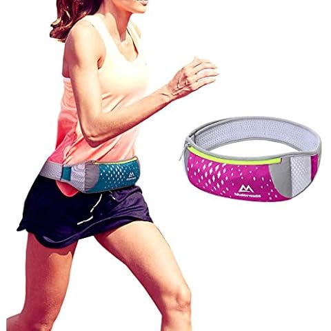 Running Belt Waist Fanny Pack for iPhone X/8/7 Plus/7/6, Maleroads Phone Holder for Marathon Running -Adjustable Sports Running Belt Phone Holder for Men Women Workout Walking Jogging Gym, Rose Red Cover