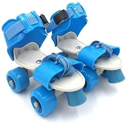 TEC TAVAKKAL Roller Skates for Kids 5-15 Years Adjustable Inline Skating Shoes Minimum Size 17 cm and Maximum Size 23 cm Blue