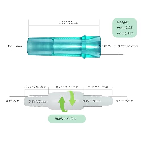 Image of Oxygen Tubing Swivel Connectors 10-Pack,Free Rotation to Prevent tangling, Seamless Swivel Connections for Cannula or Tube, 360-Degree Rotation, with Female Connector