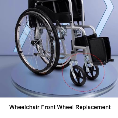 Ruedas de repuesto para silla de ruedas, ruedas sólidas de 6 a 8 pulgadas con horquilla delantera de acero, 2 accesorios de rueda delantera gris/negro