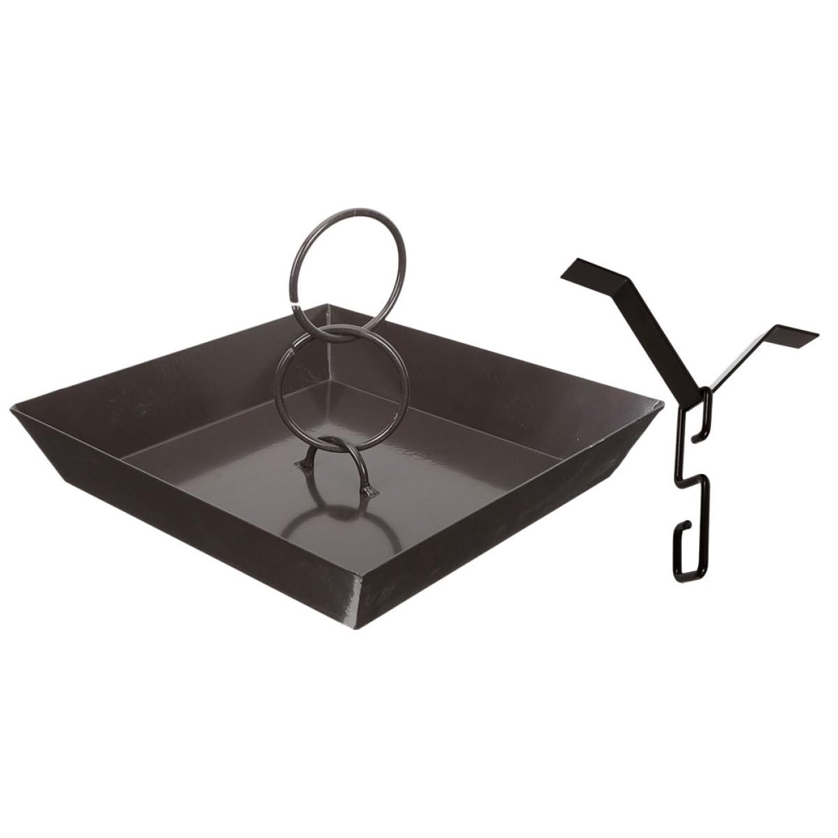 Chaîne de pluie en fer noir avec bassin de récupération Ciieeo pour gouttière de jardin