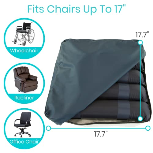 Vive Alternating Seat Cushion- Air Pressure Comfortable Seating- Self Inflating Wheelchair Seat- Rechargeable Battery Pump- Portable Sitting Pillow For Mobility Aids, Office Chair, Car And Travel #TOP2
