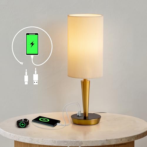 MODIVO Bedside Table Lamp with USB-C/A Charging & Touch Control,