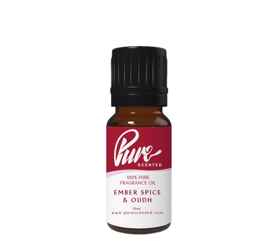 Pure Scented 10ml Fragrance Oils - 1 x 10ml Suitable for Candles, Soaps, Slime, Diffusers, Cosmetics, Wax Melts, Designer (1 x 10ml, Ember Spice & Oudh) — image 1