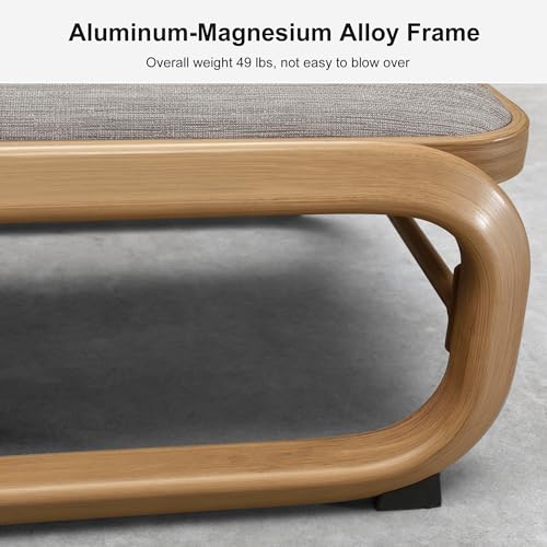 Image of PURPLE LEAF Outdoor Chaise Lounge Chairs with with Pull-Out Table Teak