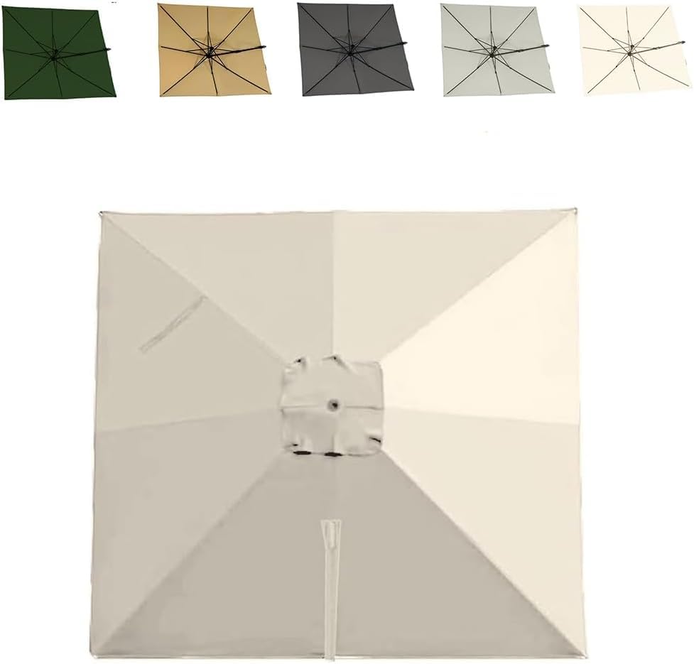 Toile de rechange pour parasol déporté 2,5x2.5m - Toile carrée blanc cassé imperméable pour jardin