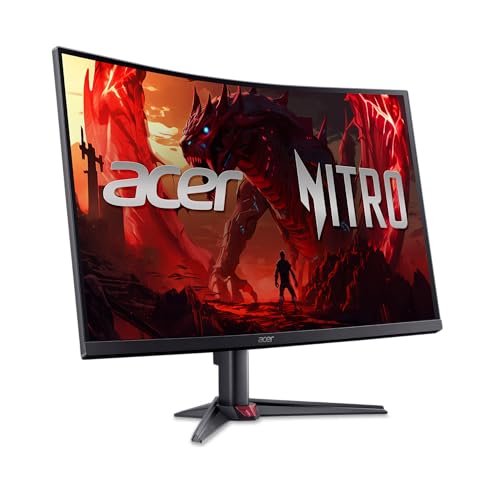Image of Acer Nitro 31.5 inch Gaming Monitor | WQHD 2560 x 1440 | 1800R Curved | AMD FreeSync | Up to 180Hz Refresh Rate | Up to 0.5ms | sRGB 99% | 1 x Display Port 1.4 & 2 x HDMI 2.0 Ports | ED323QU P2bmiipx