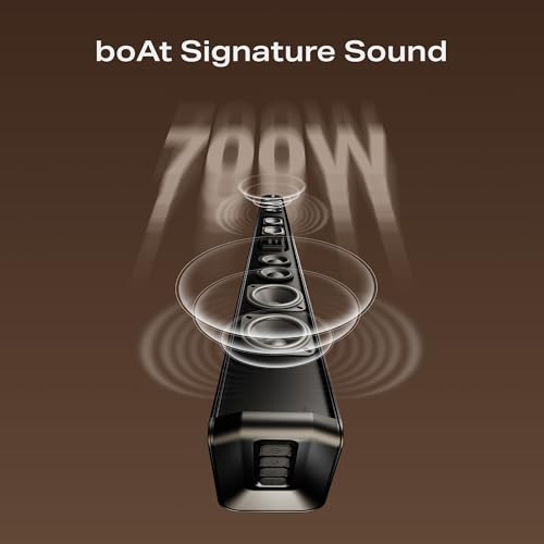 Image of Boat Aavante Prime 5.1 7050D, Dolby Audio, 700W, 5.1CH w /Wireless Subwoofer & Wireless Satellites, Scan QR for Installation, Bluetooth Sound bar, Home Theatre Soundbar Speaker (Premium Black)