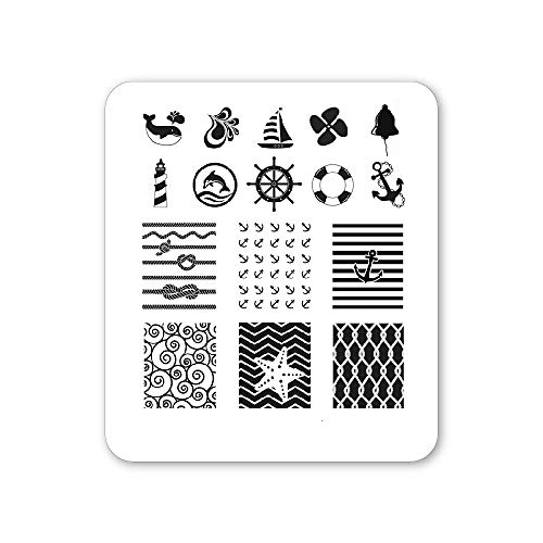 Winstonia Nail Art Stamping Plate Summer Manicure Image Natural Ocean Template - Absolutely Nautical